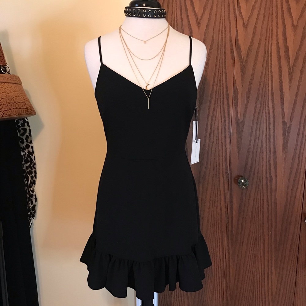 1. State ruffle hem mini slip dress